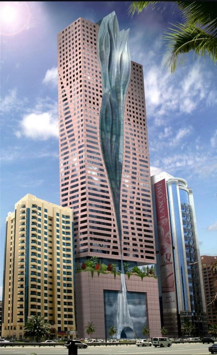 dubai expo waterfall